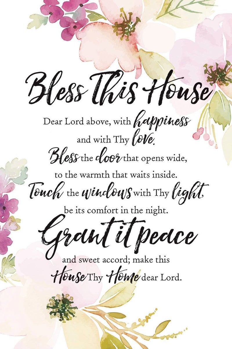 DEXSA Bless This House Wood Plaque with Inspiring Quotes 6"x9" - Elegant Frame Wall & Tabletop Decoration | Easel & Hanging Hook | Christian Family Religious Home Decor Saying | Made in the USA - Image 1